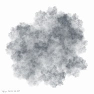 Arte frattale. Cloud 7, un'immagine matematica in sfumature di grigio per una stampa, creata con un grafo diretto IFS.
