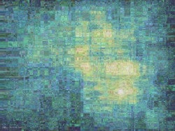 Arte matematica. Light on a Lake, un'immagine impressionistica per una stampa, un frattale creato con un grafo diretto IFS.