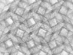 Veiled Grid in sfumature di grigio per una stampa fine art, un design astratto matematico creato con funzioni trigonometriche.