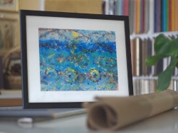 Mathematical art. A fine art print of the impressionistic picture Seascape, made with trigonometric functions.