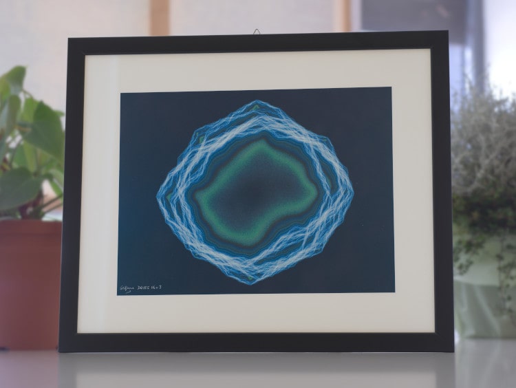 A print of the image Static 1 with an electrostatic effect, a mathematical and fractal artwork made with a directed graph IFS.